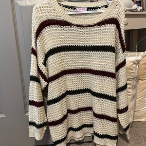 Striped pink lily sweater